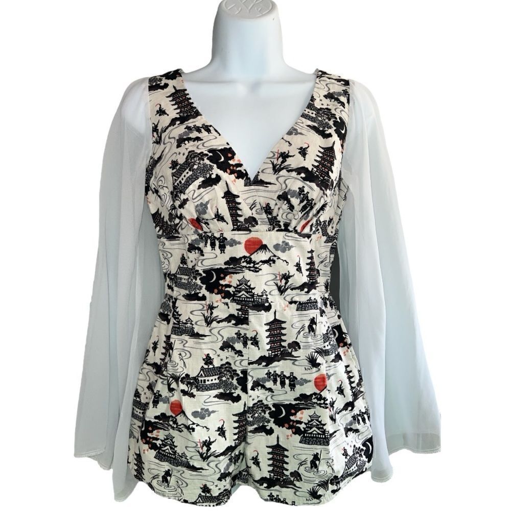 VICTORY PARADE Made In England Custom Designed By Bettie’s Bombshell Romper Sz 8